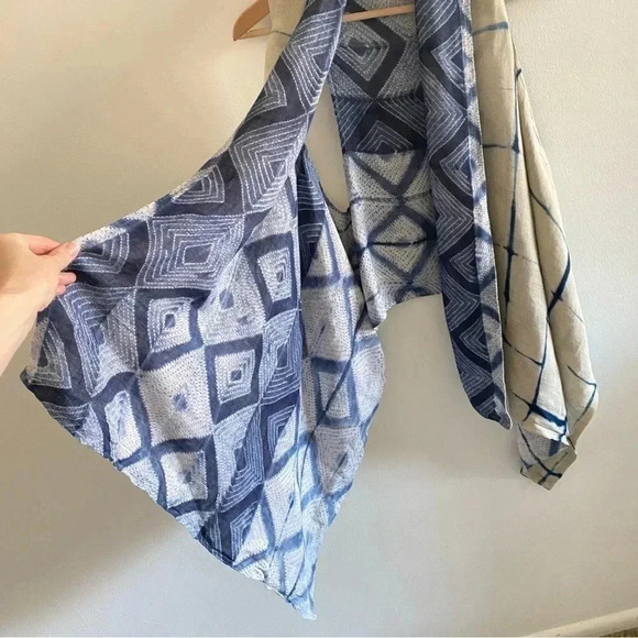 NWT Soft Surroundings indigo desert gauze linen vest reversible - Picture 6 of 12